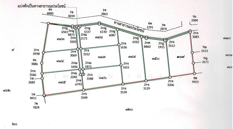 Ascot Land – มุมมองรวมทั้งโครงการ (9 แปลง) layout plan of the 9 subdivided plots