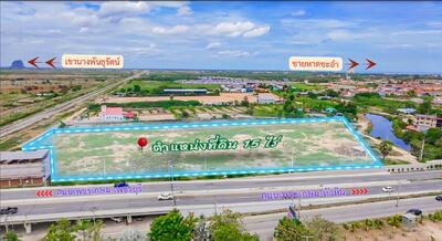 ขาย - ขายที่ดินทำเลดีติด ถ.เพชรเกษม ใกล้หาดชะอํา 15- 1- 40 ไร่, เพชรบุรี