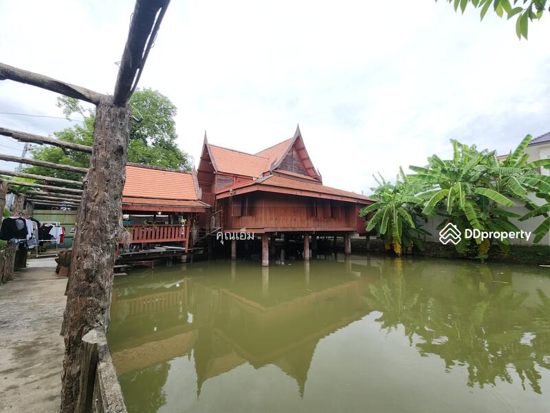 ขาย - บ้านทรงไทยแท้ บนบ่อน้ำส่วนตัว ใจกลางบางกรวย นนทบุรี (ซอยหมู่บ้านธนากร 2), นนทบุรี
