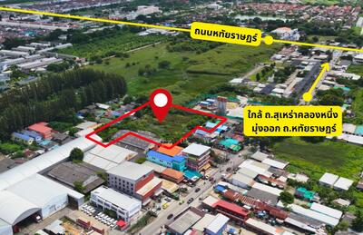 ขาย - แปลงนี้ถนนกว้าง 10 เมตร เหมาะทำสำนักงานและโกดังสต็อคสินค้า ขายที่ดินถนนสุเหร่าคลองหนึ่ง (ซ.กีบหมู), กรุงเทพ