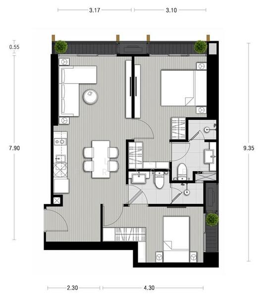 Noble State 39, Bangkok, 35 Soi Sukhumvit 39, Khlong Tan Nua, Watthana, Bangkok, 2 Bedrooms, 60 sqm, Condo For Rent, by LINE @firststep, 60076356 - DDproperty.com