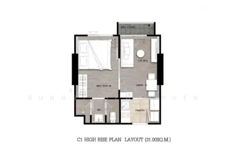 Niche Mono Ramkhamhaeng, Bangkok, Soi Ramkhamhaeg 36, Hua Mak, Bang Kapi, Bangkok, 1 Bedroom, 31 sqm, Condo For Rent, by Kulchalit Rungsichewachuen, 60082163 - DDproperty.com