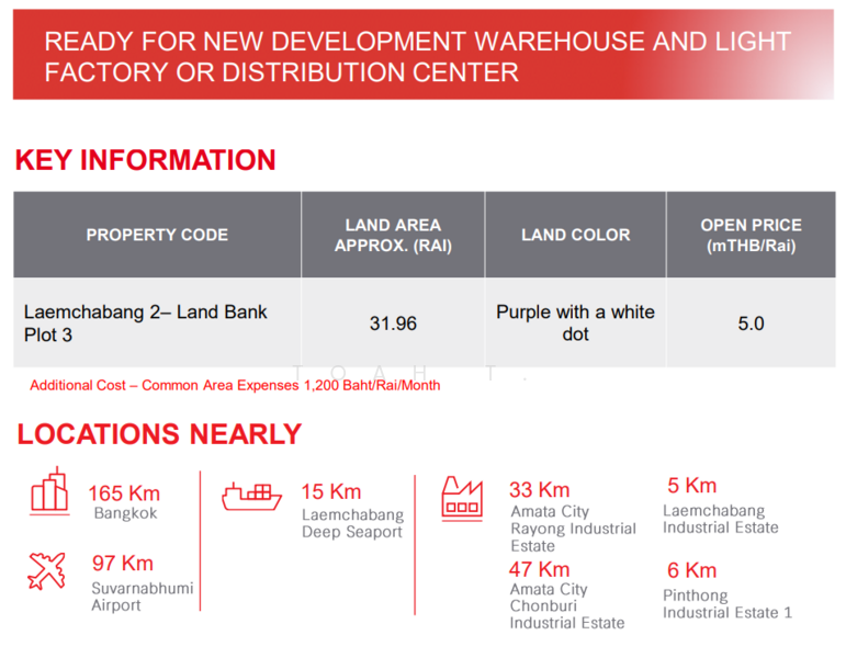 land for sell Chonburi Laemchabang Banglamung Sriracha, Chon Buri (Pattaya), Bang Lamung, Bang Lamung (Pattaya), Chon Buri (Pattaya), , 51,136 sqm, Land For Sale, by TOAH T., 60085183 - DDproperty.com