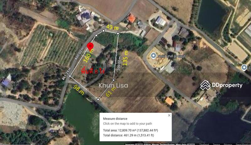 For Sale - Land for Sale with Mountain View 8 Rai close to Bangsaen, Chon Buri