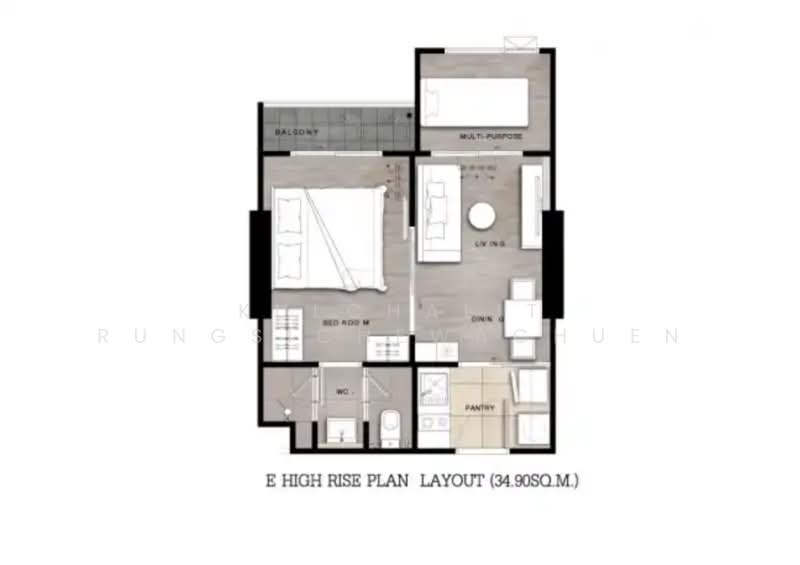 Niche Mono Ramkhamhaeng, Bangkok, Soi Ramkhamhaeg 36, Hua Mak, Bang Kapi, Bangkok, 1 Bedroom, 33 sqm, Condo For Rent, by Kulchalit Rungsichewachuen, 60107295 - DDproperty.com