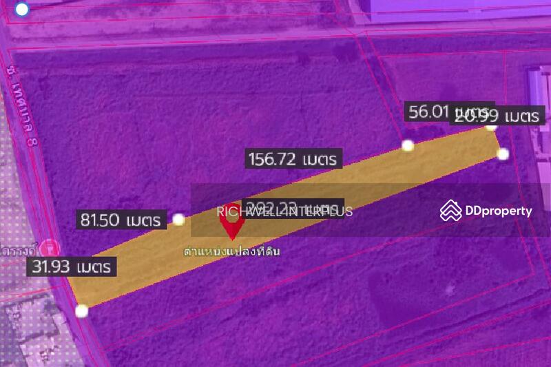 For Sale - Dark purple land for sale, 5 rai, next to Amata Industrial Estate, Soi Thesaban 8,, Chon Buri