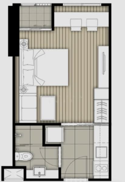 IDEO Ramkamhaeng Lamsali Station, Bangkok, Ramkhamhaeng Road, Hua Mak, Bang Kapi, Bangkok, Studio, 25 sqm, Condo For Rent, by Ulaiwan Boonsiri, 60126020 - DDproperty.com