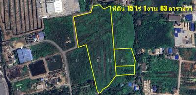 ขาย - ที่ดิน 15 ไร่ 1 งาน 63 ตารางวา ถนนคลองครุ-ศรีเมือง ต.ท่าทราย อ.เมืองสมุทรสาคร จ.สมุทรสาคร, สมุทรสาคร