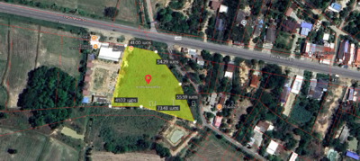 ขาย - ขายด่วน! ที่ดินติดถนน 3 ด้าน 4 ไร่ หน้ากว้าง 40 ม. ติดถนนใหญ่ผังเมืองสีชมพู แปลงมุมหายาก, อุทัยธานี