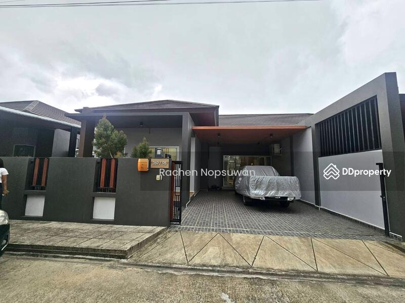 For Rent - Single house for rent in a project, Ban Phru location, 3 bedrooms, size 60 sq m, rent 20,000 baht, Songkhla
