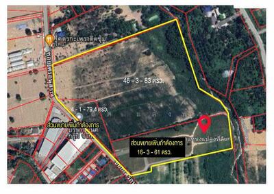 ขาย - ขายที่ดินแปลงสวย ผังสีม่วง 51 ไร่ ใกล้ WHA บ่อวิน ศรีราชา, ชลบุรี