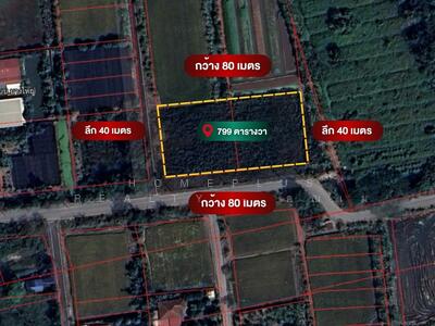 ขาย - ที่ดินติดถนนเคหะ-บ้านใหม่69 อำเภอไทรน้อย นนทบุรี เนื้อที่ 799 ตารางวา (แปลงมุม), นนทบุรี