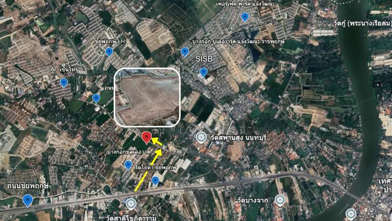 ขายที่ดินชัยพฤกษ์–คลองพระอุดม ปากเกร็ด 7-0-50 ไร่ ใกล้ SISB–วัดสะพานสูง ผังเมืองเหลือง/ส้ม, Nonthaburi, Khlong Phra Udom, Pak Kret, Nonthaburi, , 11,400 sqm, Land For Sale, by คุณเอ็มมี่, 60245254 - DDproperty.com