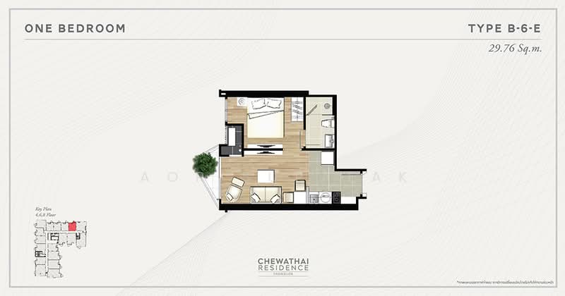 Chewathai Residence Thonglor, Bangkok, Soi Thonglor 20, Thonglor Road, Khlong Tan Nua, Watthana, Bangkok, 1 Bedroom, 30 sqm, Condo For Sale, by Sittichai (Ice) Tulyanon, 60248846 - DDproperty.com