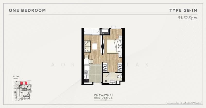 Chewathai Residence Thonglor, Bangkok, Soi Thonglor 20, Thonglor Road, Khlong Tan Nua, Watthana, Bangkok, 1 Bedroom, 30 sqm, Condo For Sale, by Sittichai (Ice) Tulyanon, 60248846 - DDproperty.com