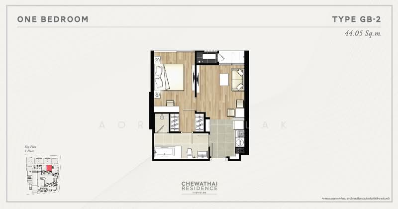 Chewathai Residence Thonglor, Bangkok, Soi Thonglor 20, Thonglor Road, Khlong Tan Nua, Watthana, Bangkok, 1 Bedroom, 30 sqm, Condo For Sale, by Sittichai (Ice) Tulyanon, 60248846 - DDproperty.com