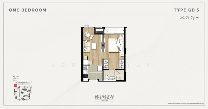 Chewathai Residence Thonglor, Bangkok, Soi Thonglor 20, Thonglor Road, Khlong Tan Nua, Watthana, Bangkok, 1 Bedroom, 30 sqm, Condo For Sale, by Sittichai (Ice) Tulyanon, 60248846 - DDproperty.com