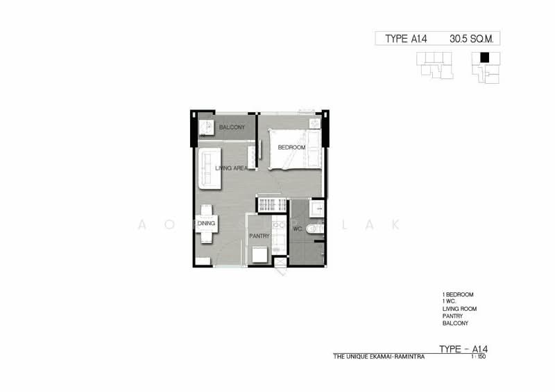 The Unique Ekamai-Ramintra, Bangkok, Soi Ladprao 87 Yak 30, Khlong Chaokhun Sing, Wang Thonglang, Bangkok, 1 Bedroom, 31 sqm, Condo For Sale, by Sittichai (Ice) Tulyanon, 60249119 - DDproperty.com