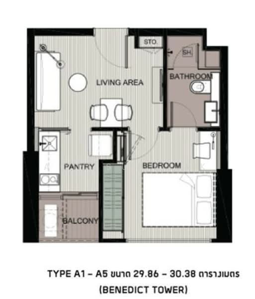The Saint Residences Ladprao, Bangkok, 588 Vibhavadi-Rangsit Road, Jom Phon, Chatuchak, Bangkok, 1 Bedroom, 30 sqm, Condo For Sale, by Sittichai (Ice) Tulyanon, 60249672 - DDproperty.com