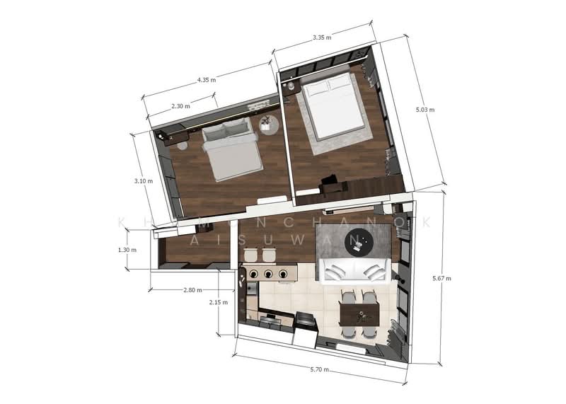Chom Doi Condominium, Chiang Mai, 9 Canal Road, Su Thep, Muang Chiang Mai, Chiang Mai, 2 Bedrooms, 94 sqm, Condo For Sale, by Khamonchanok Aisuwan, 60251671 - DDproperty.com