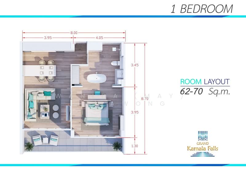 Grand Kamala Falls, Phuket, Kammala, Kathu, Phuket, 1 Bedroom, 70 sqm, Condo For Sale, by Wanida (May) Mahawong, 60252130 - DDproperty.com