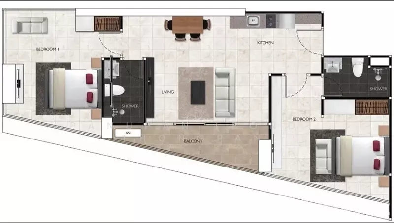 Arcadia Millennium Tower, Chon Buri (Pattaya), Pattaya 3rd Road, Nong Pru, Bang Lamung (Pattaya), Chon Buri (Pattaya), 2 Bedrooms, 80 sqm, Condo For Rent, by Panupan (Bond) Thongpan, 60252333 - DDproperty.com