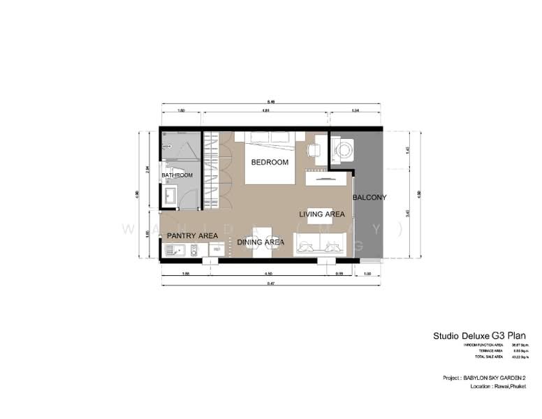 Babylon Sky Garden, Phuket, Soi Lamkayai, Rawai, Muang Phuket, Phuket, Studio, 44 sqm, Condo For Sale, by Wanida (May) Mahawong, 60252462 - DDproperty.com