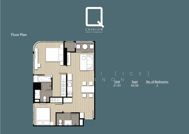 Q Chidlom-Phetchaburi, Bangkok, 1088 Phetchaburi Road, Makkasan, Ratchathewi, Bangkok, 2 Bedrooms, 63 sqm, Condo For Rent, by Sittichai (Ice) Tulyanon, 60252848 - DDproperty.com