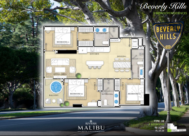 The Riviera Malibu, Chon Buri (Pattaya), Phra Tam Nak 5, Nong Pru, Bang Lamung (Pattaya), Chon Buri (Pattaya), 3 Bedrooms, 146 sqm, Condo For Sale, by Panupan (Bond) Thongpan, 60253579 - DDproperty.com