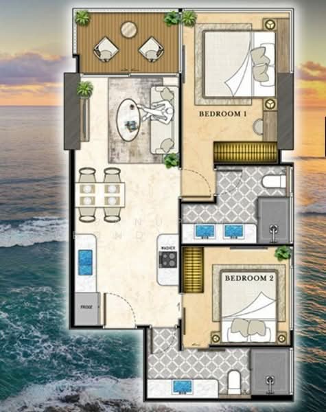 The Riviera California, Chon Buri (Pattaya), Nong Pru, Bang Lamung (Pattaya), Chon Buri (Pattaya), 2 Bedrooms, 61 sqm, Condo For Sale, by Panupan (Bond) Thongpan, 60256256 - DDproperty.com