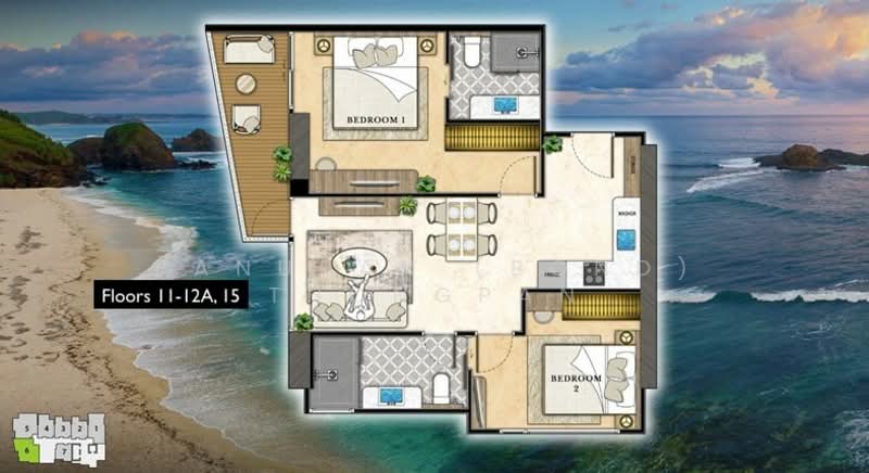 The Riviera California, Chon Buri (Pattaya), Nong Pru, Bang Lamung (Pattaya), Chon Buri (Pattaya), 2 Bedrooms, 61 sqm, Condo For Sale, by Panupan (Bond) Thongpan, 60256256 - DDproperty.com