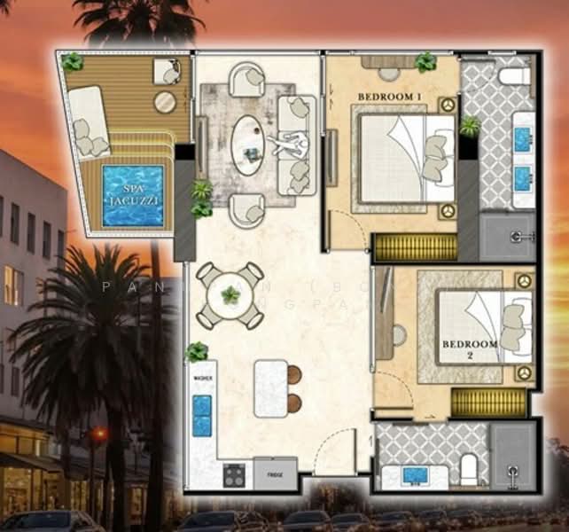 The Riviera California, Chon Buri (Pattaya), Nong Pru, Bang Lamung (Pattaya), Chon Buri (Pattaya), 2 Bedrooms, 61 sqm, Condo For Sale, by Panupan (Bond) Thongpan, 60256256 - DDproperty.com