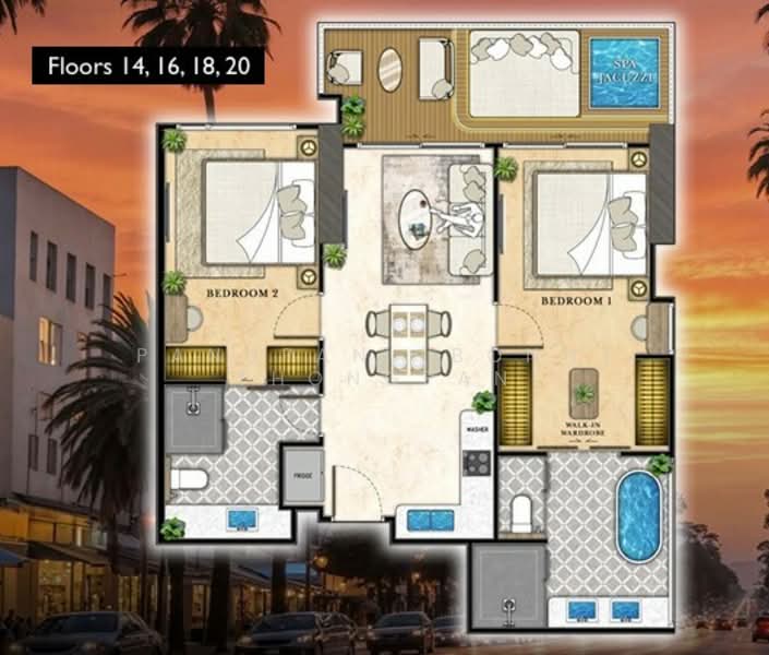 The Riviera California, Chon Buri (Pattaya), Nong Pru, Bang Lamung (Pattaya), Chon Buri (Pattaya), 2 Bedrooms, 61 sqm, Condo For Sale, by Panupan (Bond) Thongpan, 60256256 - DDproperty.com