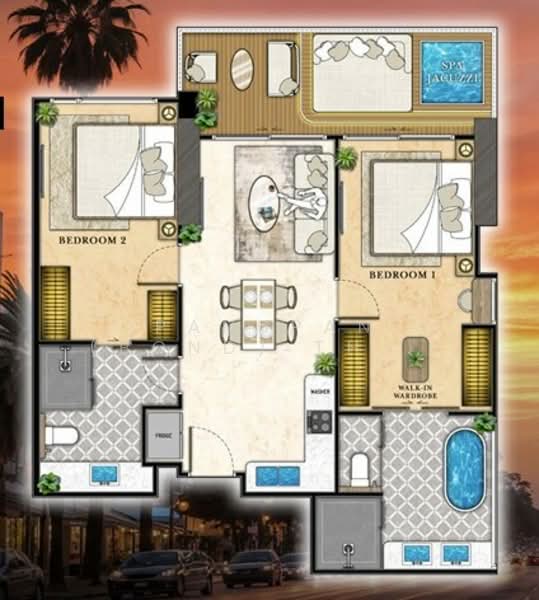 The Riviera California, Chon Buri (Pattaya), Nong Pru, Bang Lamung (Pattaya), Chon Buri (Pattaya), 2 Bedrooms, 61 sqm, Condo For Sale, by Panupan (Bond) Thongpan, 60256256 - DDproperty.com