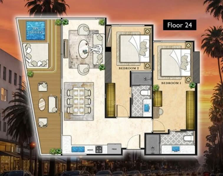 The Riviera California, Chon Buri (Pattaya), Nong Pru, Bang Lamung (Pattaya), Chon Buri (Pattaya), 2 Bedrooms, 61 sqm, Condo For Sale, by Panupan (Bond) Thongpan, 60256256 - DDproperty.com