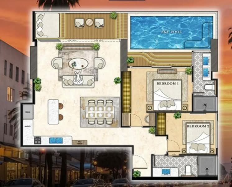 The Riviera California, Chon Buri (Pattaya), Nong Pru, Bang Lamung (Pattaya), Chon Buri (Pattaya), 2 Bedrooms, 61 sqm, Condo For Sale, by Panupan (Bond) Thongpan, 60256256 - DDproperty.com