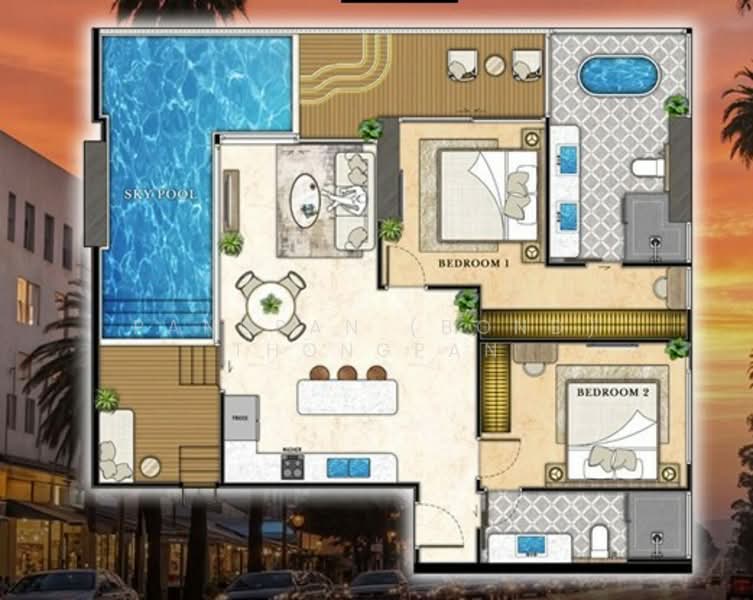 The Riviera California, Chon Buri (Pattaya), Nong Pru, Bang Lamung (Pattaya), Chon Buri (Pattaya), 2 Bedrooms, 61 sqm, Condo For Sale, by Panupan (Bond) Thongpan, 60256256 - DDproperty.com