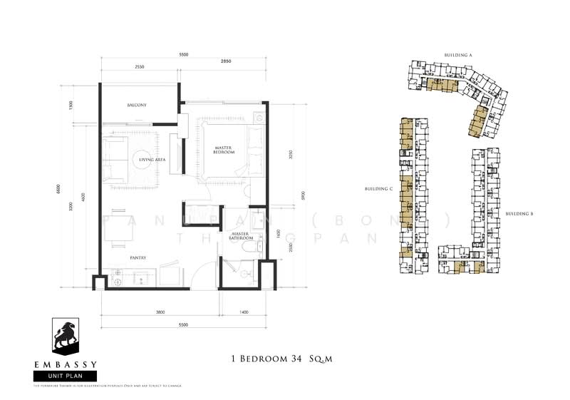 Embassy Pattaya, Chon Buri (Pattaya), Central Pattaya Rd, Nong Pru, Bang Lamung (Pattaya), Chon Buri (Pattaya), 1 Bedroom, 34 sqm, Condo For Sale, by Panupan (Bond) Thongpan, 60256414 - DDproperty.com