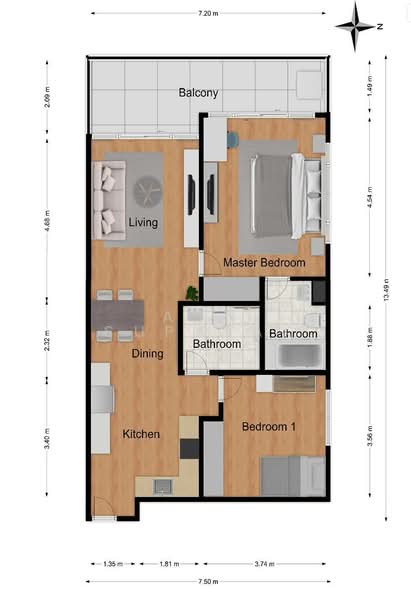 The Waterford Sukhumvit 50, Bangkok, 890 Soi Sukhumvit 50, Phra Kanong, Khlong Toei, Bangkok, 2 Bedrooms, 79 sqm, Condo For Rent, by Sittichai (Ice) Tulyanon, 60256477 - DDproperty.com