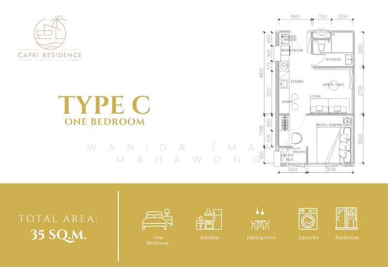 Capri Residences Bangtao : คาพรี เรสซิเด้น บางเทา, ภูเก็ต, เชิงทะเล, ถลาง, ภูเก็ต, 35 ตร.ม., คอนโด ขาย, โดย Wanida (May) Mahawong, 60256878 - DDproperty.com