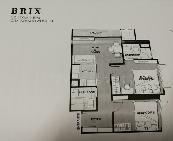 Brix Charan 64, Bangkok, 696 Charan Sanit Wong Road, Bang Yi Khan, Bang Phlat, Bangkok, 2 Bedrooms, 52 sqm, Condo For Sale, by Sittichai (Ice) Tulyanon, 60257221 - DDproperty.com