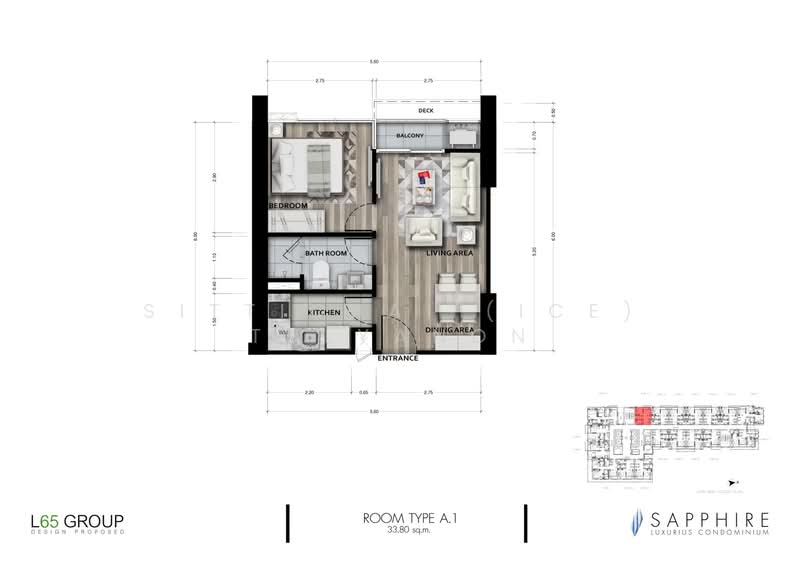 Sapphire Luxurious Condominium Rama III, Bangkok, 837 Rama III Road, Bang Pong Pang, Yan Nawa, Bangkok, 1 Bedroom, 34 sqm, Condo For Sale, by Sittichai (Ice) Tulyanon, 60257234 - DDproperty.com