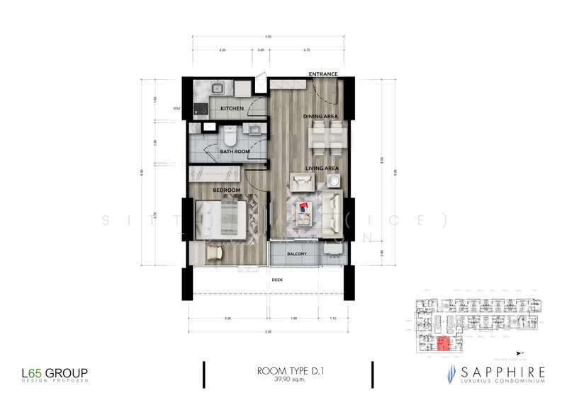 Sapphire Luxurious Condominium Rama III, Bangkok, 837 Rama III Road, Bang Pong Pang, Yan Nawa, Bangkok, 1 Bedroom, 34 sqm, Condo For Sale, by Sittichai (Ice) Tulyanon, 60257234 - DDproperty.com