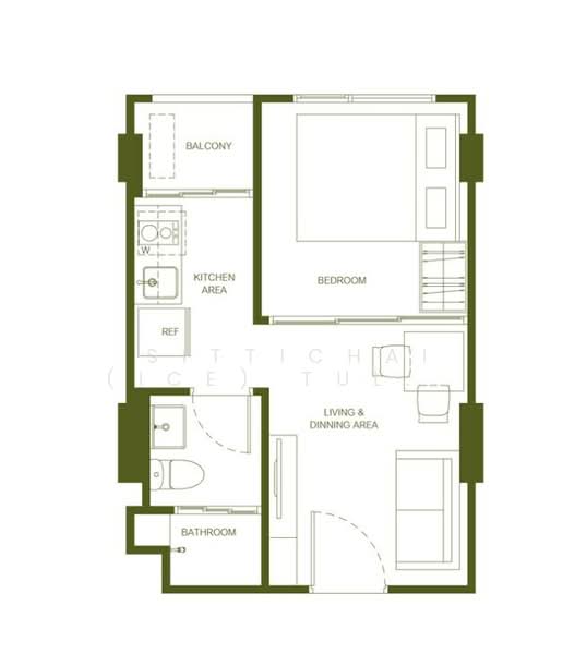 The Base Ratchada 19, Bangkok, Din Daeng, Din Daeng, Bangkok, 1 Bedroom, 25 sqm, Condo For Sale, by Sittichai (Ice) Tulyanon, 60257290 - DDproperty.com