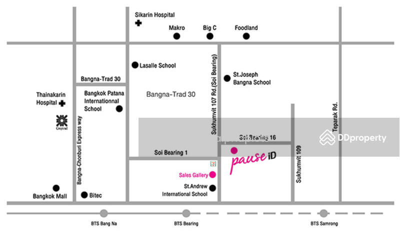 Pause ID Sukhumvit 107 : พอส ไอดี สุขุมวิท 107, สมุทรปราการ, สุขุมวิท 107, สำโรงเหนือ, เมืองสมุทรปราการ, สมุทรปราการ, 24 ตร.ม., คอนโด ขาย, โดย Lalita Pongsapas, 8310130 - alphaplots-pauseIDmap - DDproperty.com