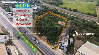 ขาย - ขาย ที่ดิน ต.ธรรมศาลา อ.เมืองนครปฐม ติดถนนเพชรเกษม เนื้อที่ 5-3-67 ไร่, นครปฐม