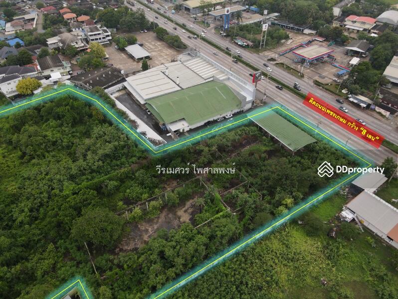 ขายที่ดิน ต.ธรรมศาลา อ.เมืองนครปฐม—ติดถนนเพชรเกษม (แหล่งสร้าง Showroom อ.เมืองนครปฐม) 9-1-38 ไร่