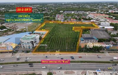 ขาย - ขาย ที่ดิน ต.ธรรมศาลา อ.เมืองนครปฐม ติดถนนเพชรเกษม กว้าง 8 เลน (เหมาะสร้างบ้านจัดสรร) 15 ไร่, นครปฐม