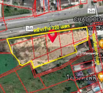 ขาย - ที่ดินถนน 345 หน้ากว้าง 220 เมตร, นนทบุรี