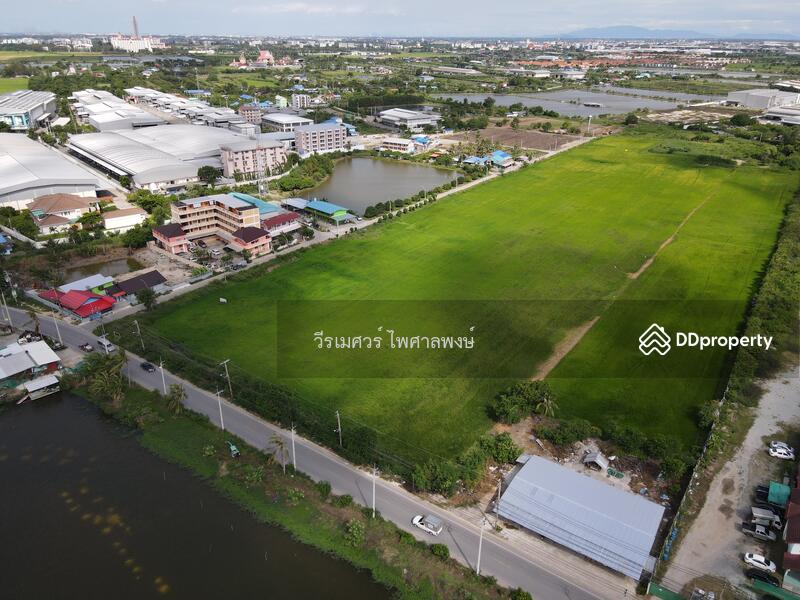 ขายถูก ที่ดินเส้นบางนา-ตราด ต.บางเสาธง จ.สมุทรปราการ (ผังสีม่วง : Zone อุตสาหกรรม) 35 ไร่ 